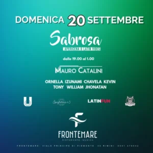 Sabrosa al Frontemare 20 settembre 2026. Ticket Tavoli